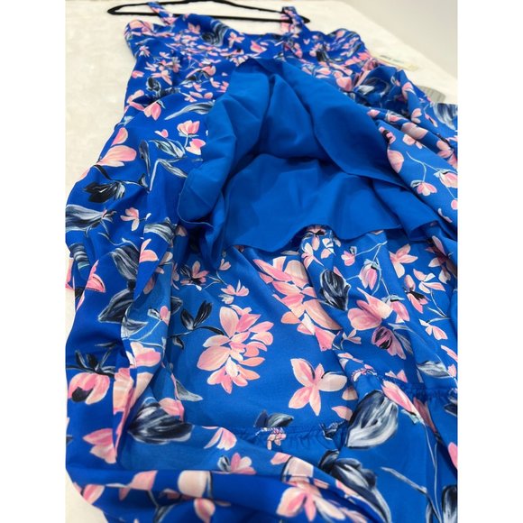 NEW Women's Eliza J Size 16 Floral Tiered Maxi Dress, - Blue MSRP $168 - Picture 9 of 12